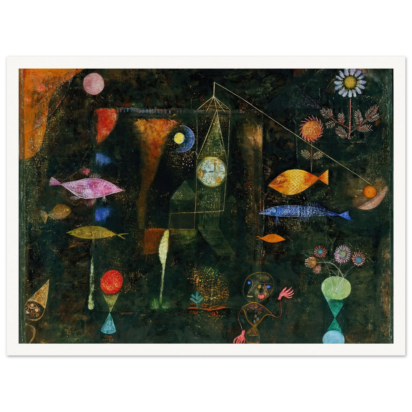Fish Magic (1925) Art Print | Paul Klee - Framed Poster - 30x40 cm / 12x16″ - Black frame