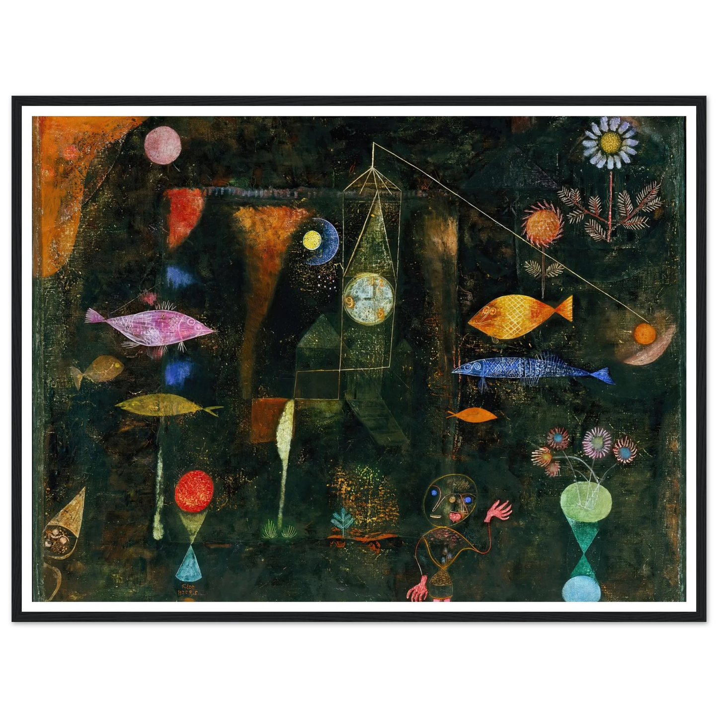 Fish Magic (1925) Art Print | Paul Klee - Framed Poster - 30x40 cm / 12x16″ - Black frame