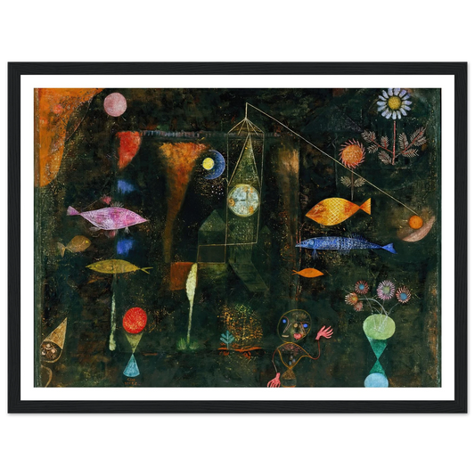 Fish Magic (1925) Art Print | Paul Klee - Framed Poster - 30x40 cm / 12x16″ - Black frame