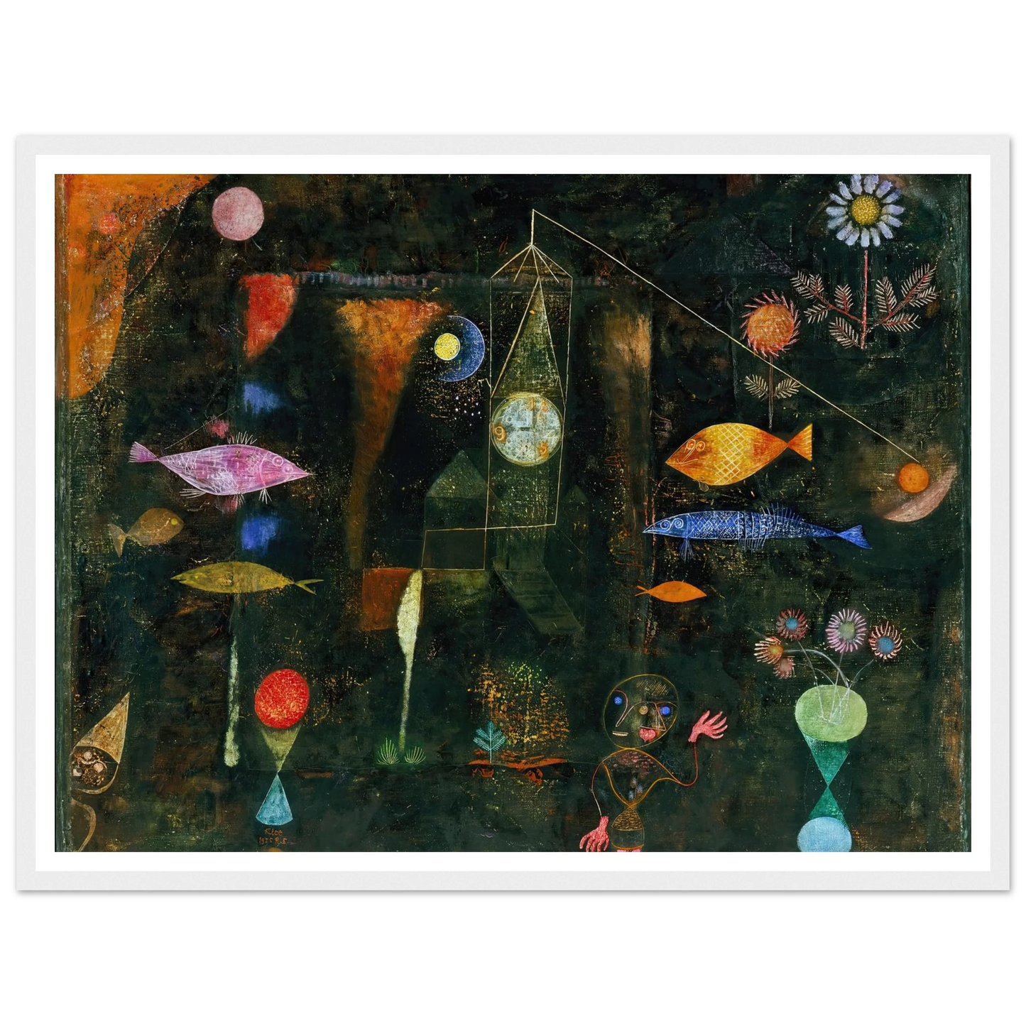Fish Magic (1925) Art Print | Paul Klee - Framed Poster - 30x40 cm / 12x16″ - Black frame