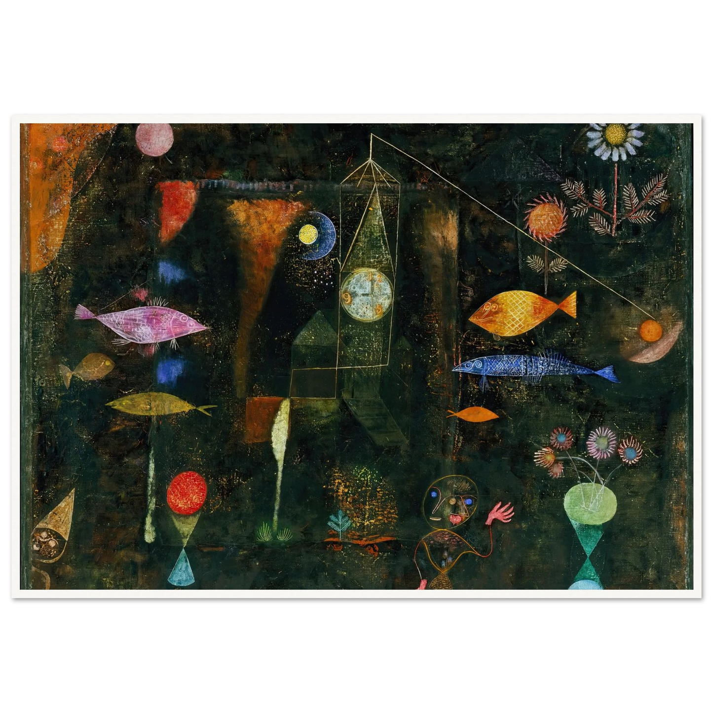 Fish Magic (1925) Art Print | Paul Klee - Framed Poster - 30x40 cm / 12x16″ - Black frame