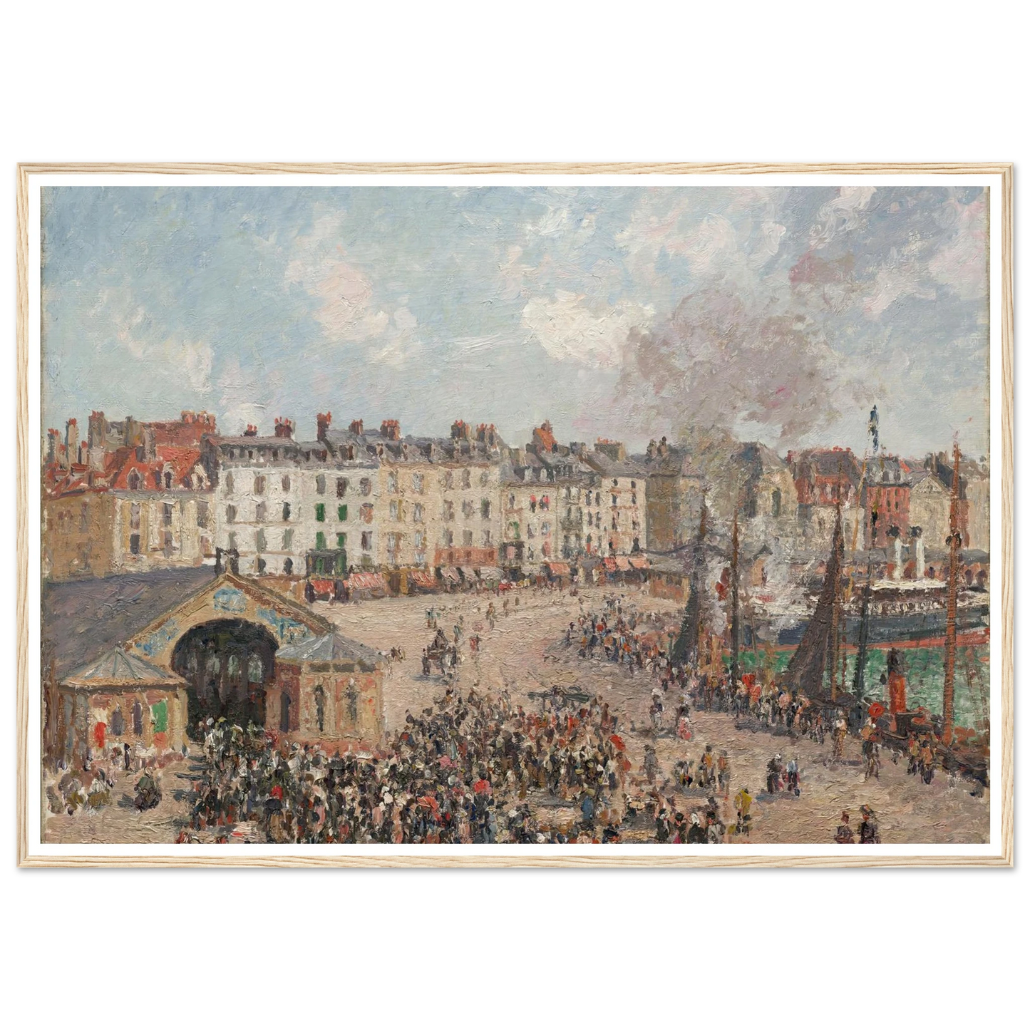 Fishmarket (1902) Art Print | Camille Pissarro - Framed Poster - 30x40 cm / 12x16″ - Black frame