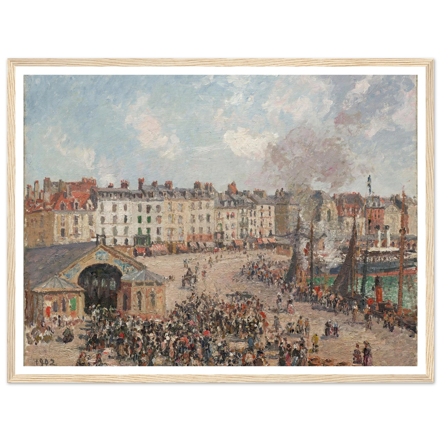 Fishmarket (1902) Art Print | Camille Pissarro - Framed Poster - 30x40 cm / 12x16″ - Black frame