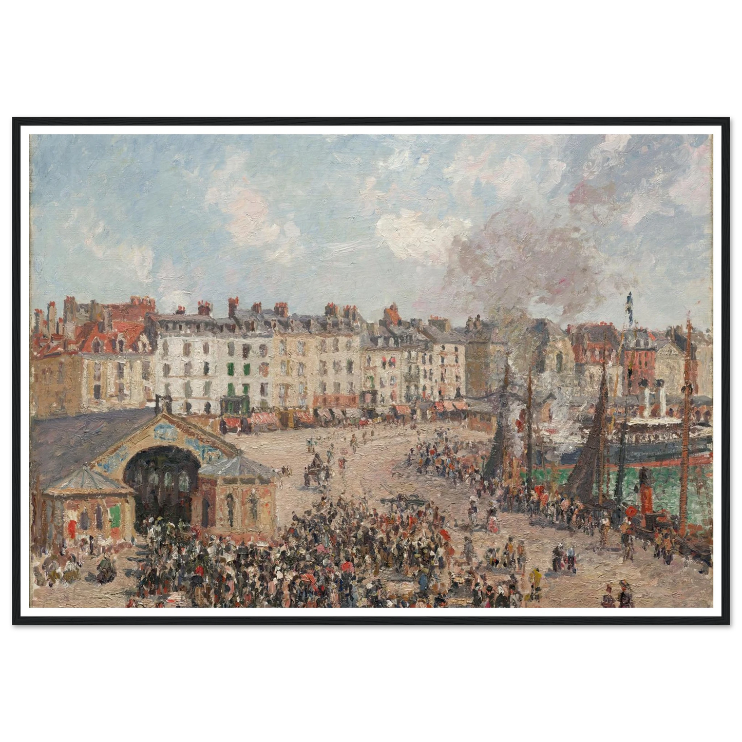 Fishmarket (1902) Art Print | Camille Pissarro - Framed Poster - 30x40 cm / 12x16″ - Black frame