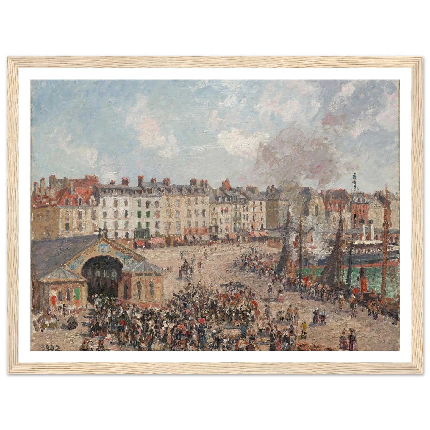 Fishmarket (1902) Art Print | Camille Pissarro - Framed Poster - 30x40 cm / 12x16″ - Black frame