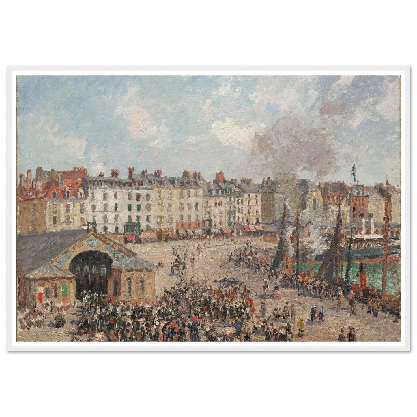 Fishmarket (1902) Art Print | Camille Pissarro - Framed Poster - 30x40 cm / 12x16″ - Black frame