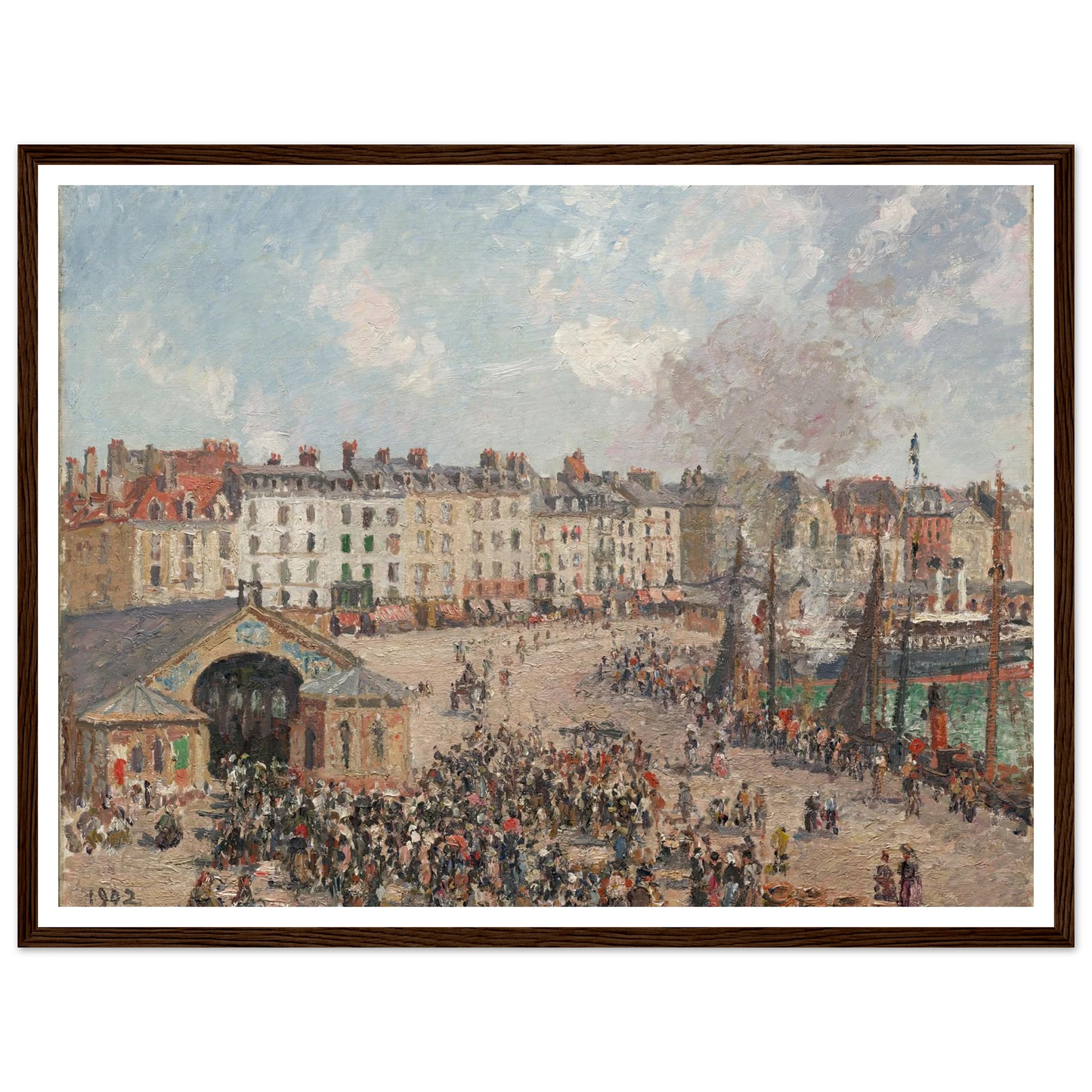 Fishmarket (1902) Art Print | Camille Pissarro - Framed Poster - 30x40 cm / 12x16″ - Black frame