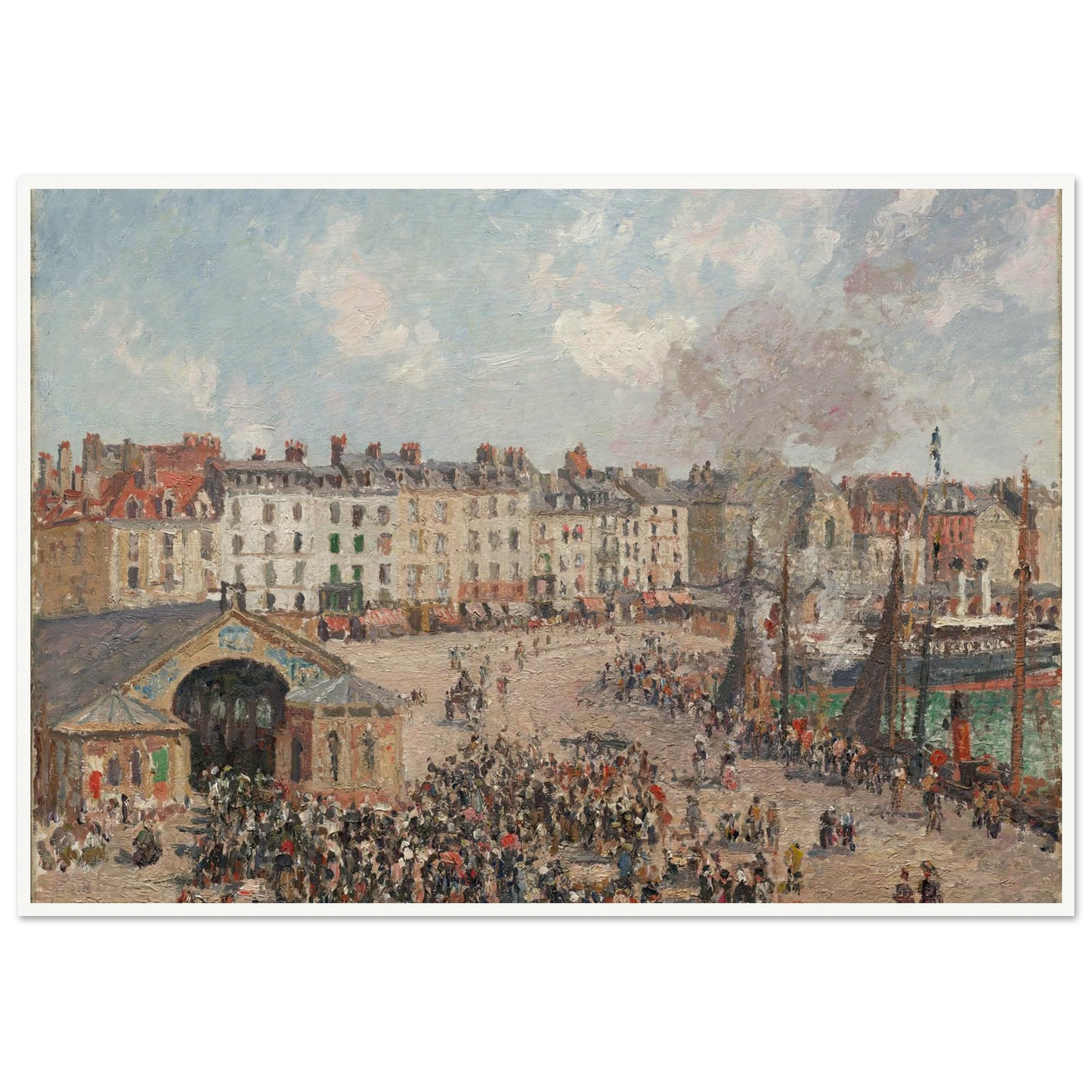 Fishmarket (1902) Art Print | Camille Pissarro - Framed Poster - 30x40 cm / 12x16″ - Black frame
