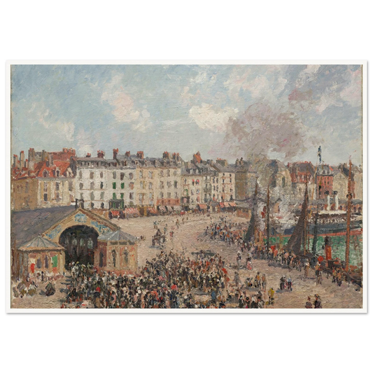 Fishmarket (1902) Art Print | Camille Pissarro - Framed Poster - 30x40 cm / 12x16″ - Black frame