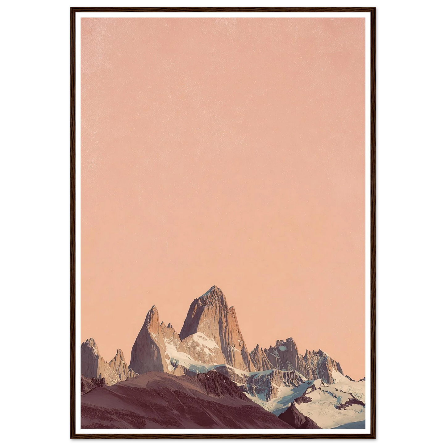Fitz Roy Pale Peach Dawn - Framed Poster - 30x40 cm / 12x16″ - Black frame