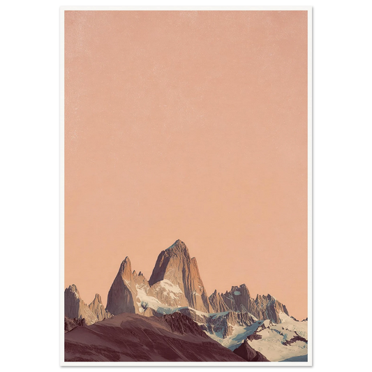 Fitz Roy Pale Peach Dawn - Framed Poster - 30x40 cm / 12x16″ - Black frame