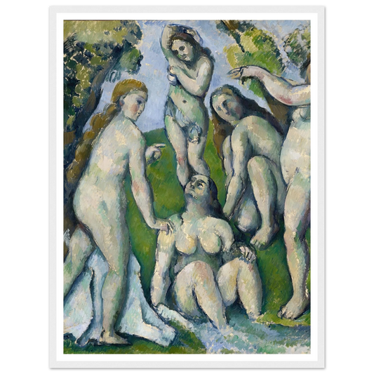 Five Bathers (1885-1887) Art Print | Paul Cezanne - Framed Poster - 30x40 cm / 12x16″ - Black frame