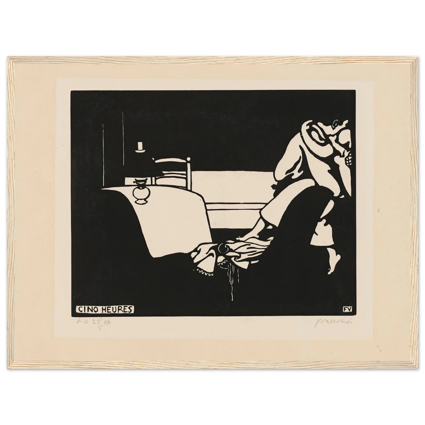 Five O’Clock (Cinq Heures) (1898) Art Print | Felix Vallotton - Framed Poster - 30x40 cm / 12x16″ - Black frame