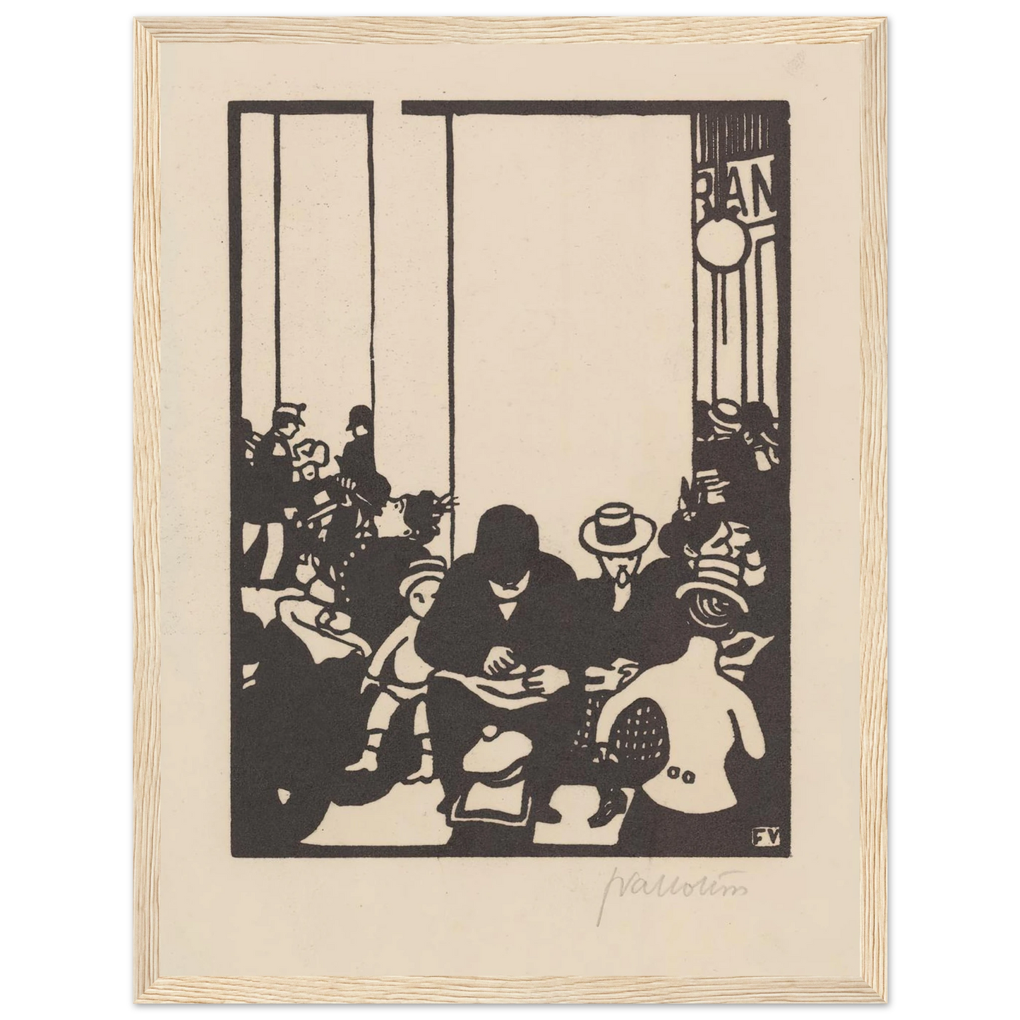 Five O’Clock (Cinq heures) (1901) Art Print | Felix Vallotton - Framed Poster - 30x40 cm / 12x16″ - Black frame