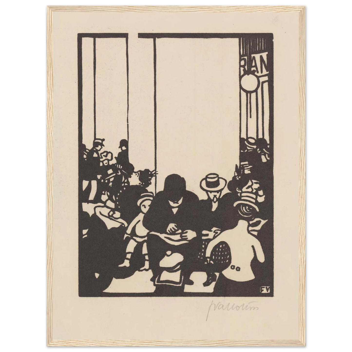 Five O’Clock (Cinq heures) (1901) Art Print | Felix Vallotton - Framed Poster - 30x40 cm / 12x16″ - Black frame