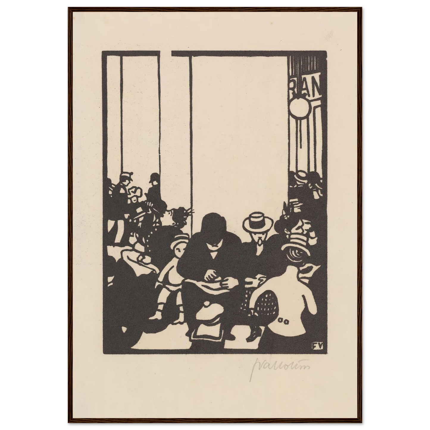 Five O’Clock (Cinq heures) (1901) Art Print | Felix Vallotton - Framed Poster - 30x40 cm / 12x16″ - Black frame