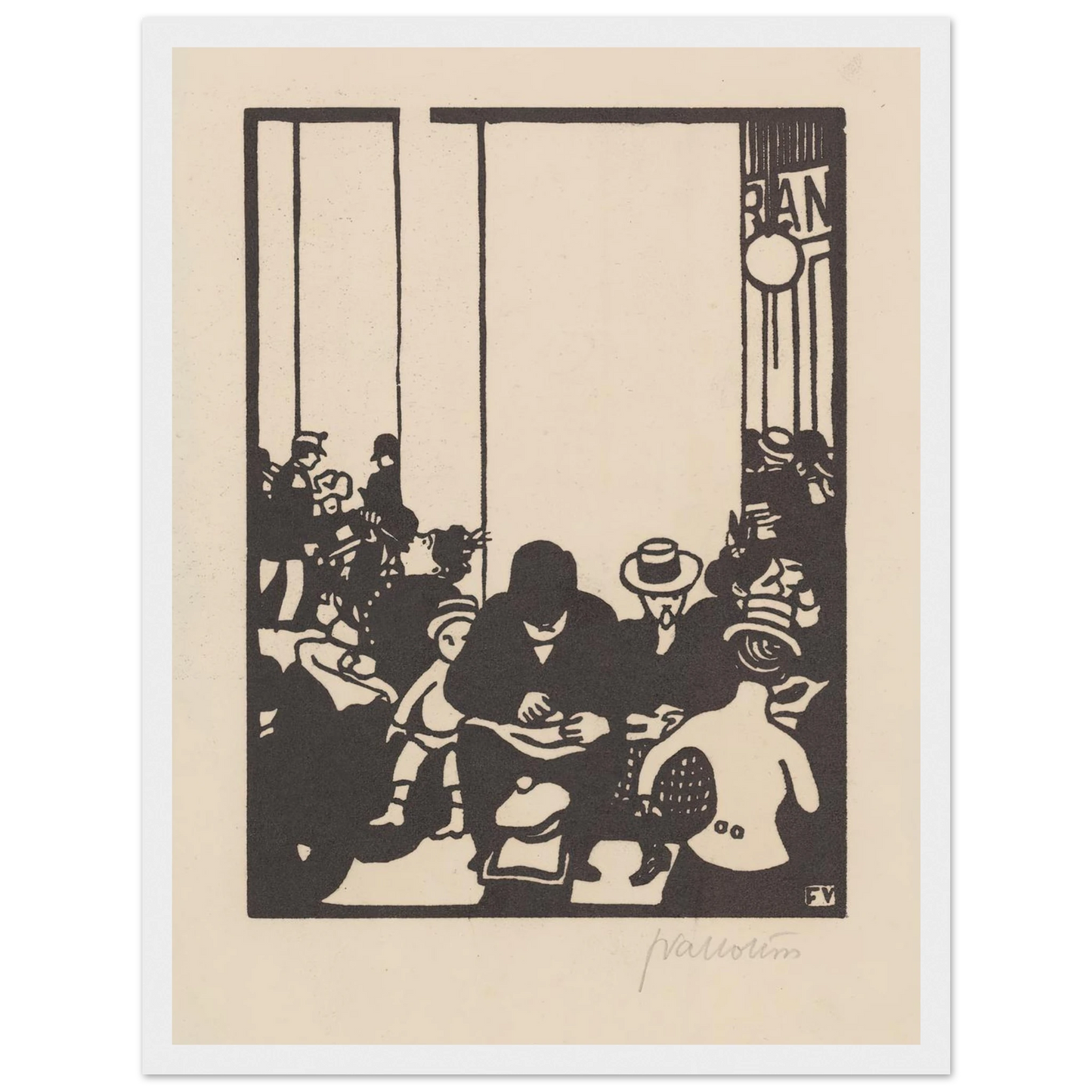Five O’Clock (Cinq heures) (1901) Art Print | Felix Vallotton - Framed Poster - 30x40 cm / 12x16″ - Black frame