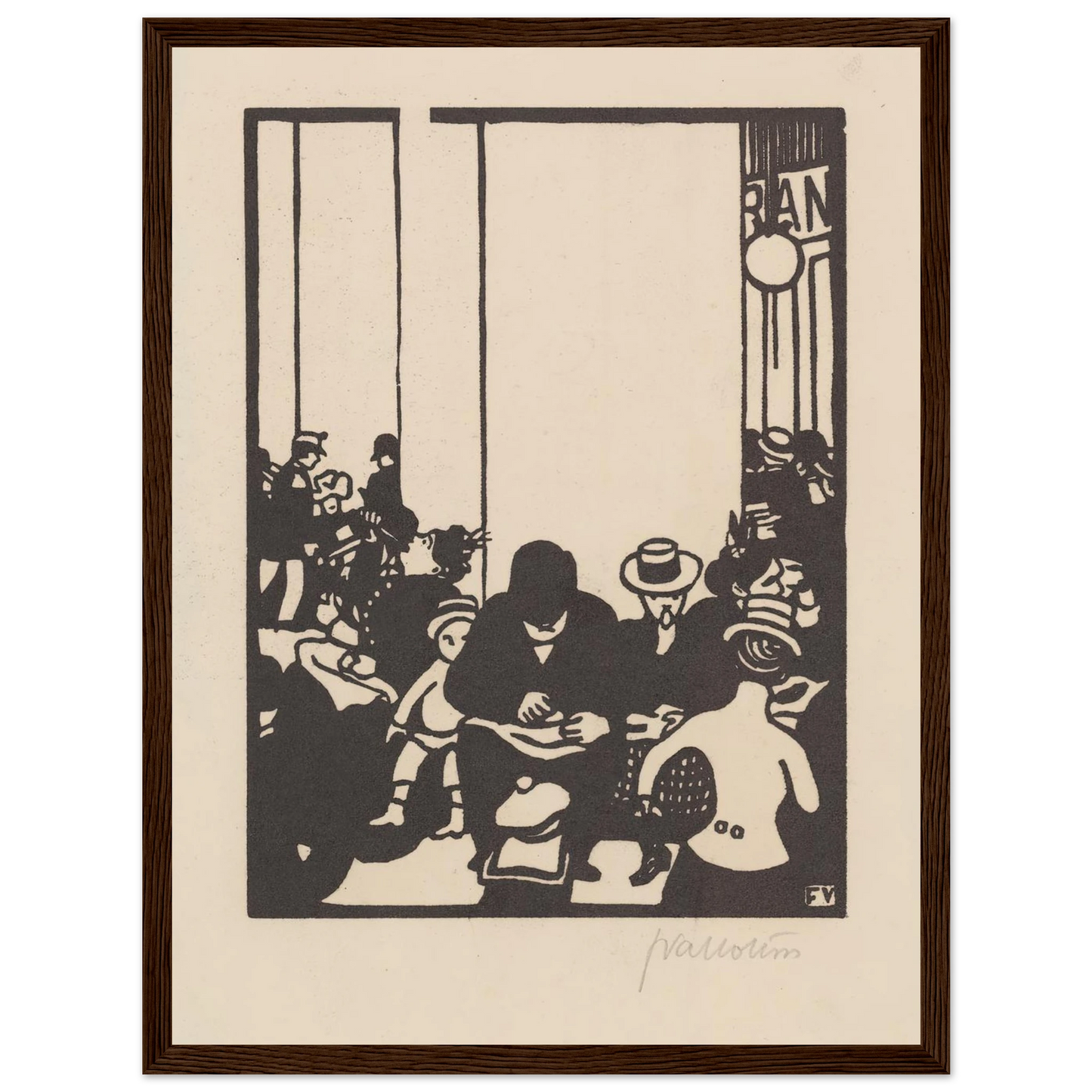 Five O’Clock (Cinq heures) (1901) Art Print | Felix Vallotton - Framed Poster - 30x40 cm / 12x16″ - Black frame