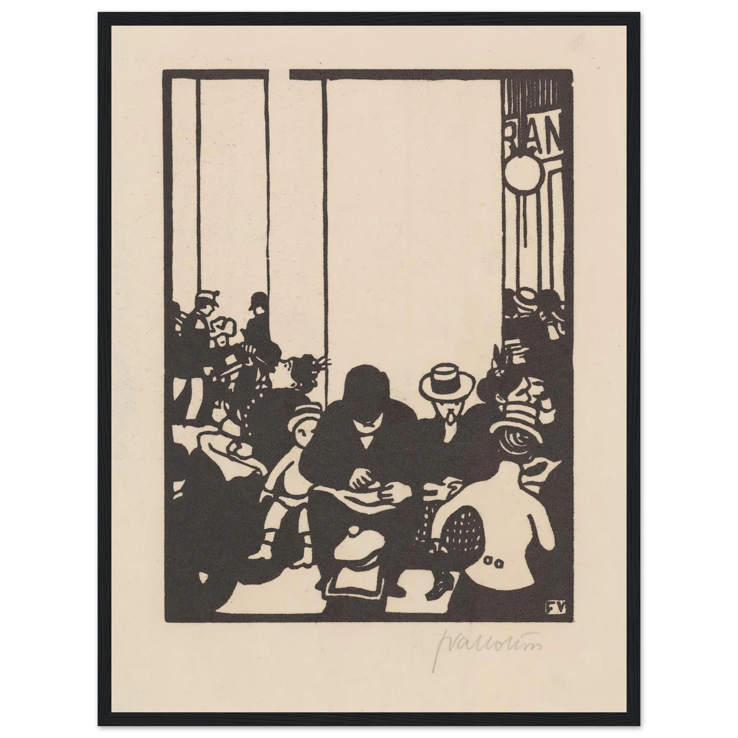 Five O’Clock (Cinq heures) (1901) Art Print | Felix Vallotton - Framed Poster - 30x40 cm / 12x16″ - Black frame