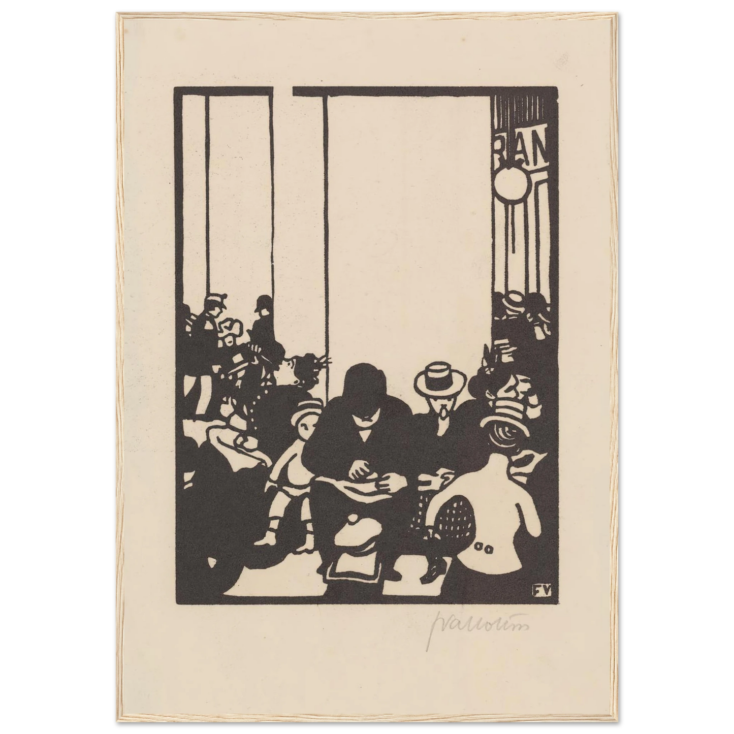 Five O’Clock (Cinq heures) (1901) Art Print | Felix Vallotton - Framed Poster - 30x40 cm / 12x16″ - Black frame