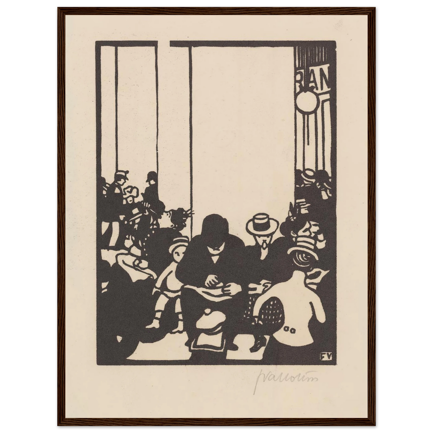 Five O’Clock (Cinq heures) (1901) Art Print | Felix Vallotton - Framed Poster - 30x40 cm / 12x16″ - Black frame