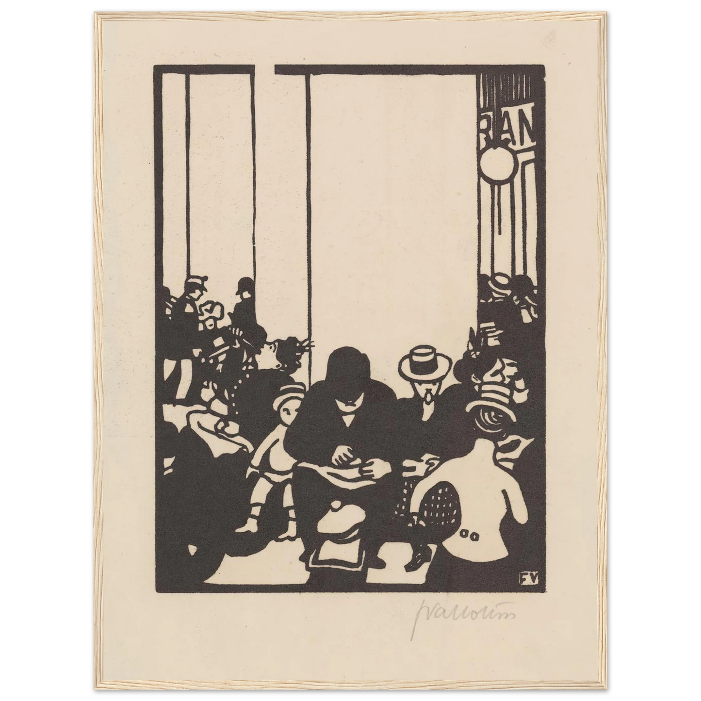 Five O’Clock (Cinq heures) (1901) Art Print | Felix Vallotton - Framed Poster - 30x40 cm / 12x16″ - Black frame