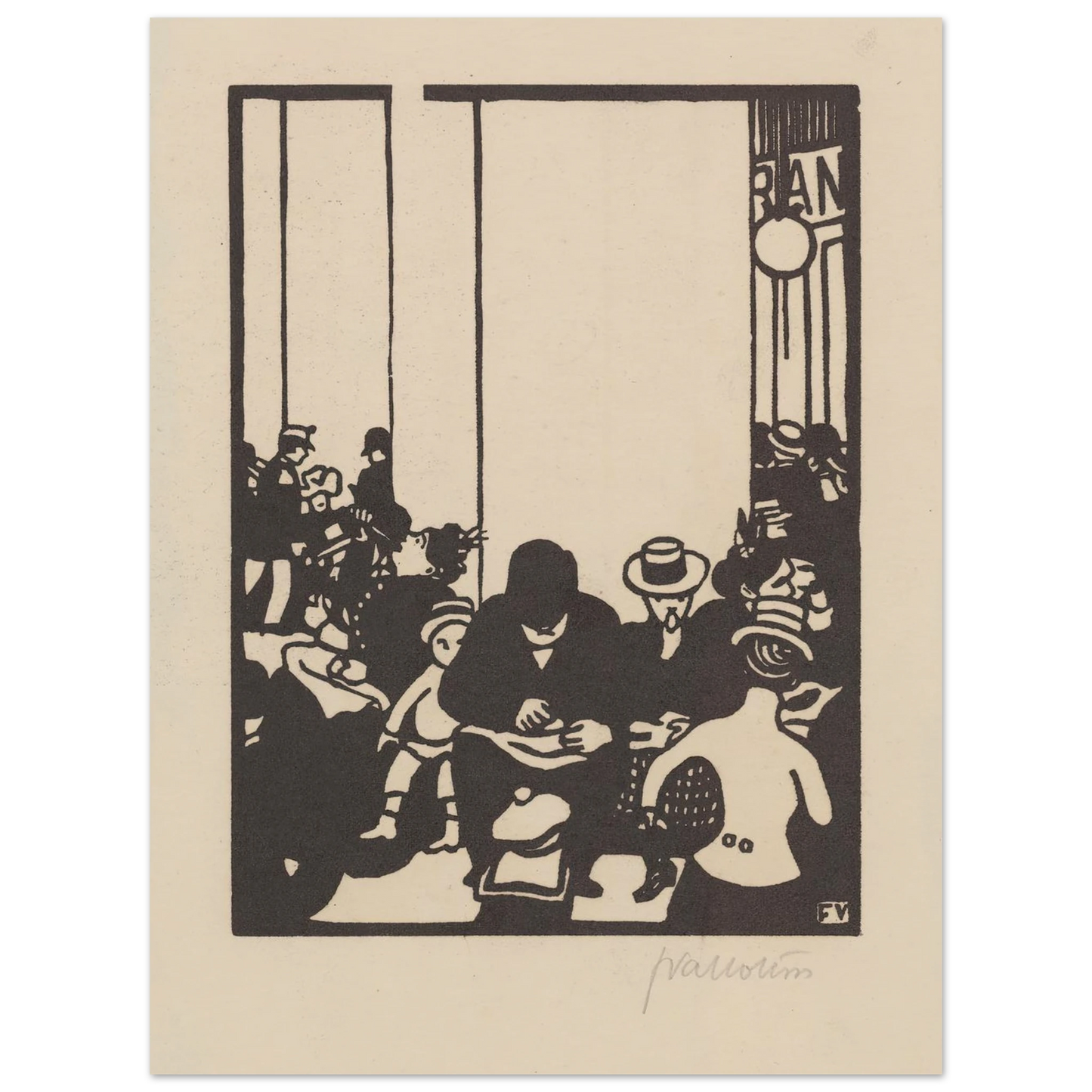 Five O’Clock (Cinq heures) (1901) Art Print | Felix Vallotton - Framed Poster - 30x40 cm / 12x16″ - Black frame