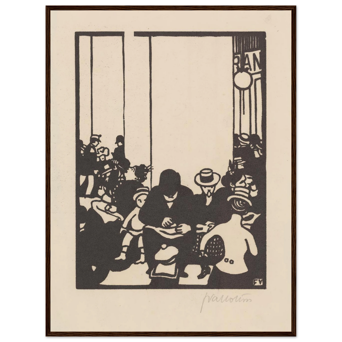 Five O’Clock (Cinq heures) (1901) Art Print | Felix Vallotton - Framed Poster - 30x40 cm / 12x16″ - Black frame