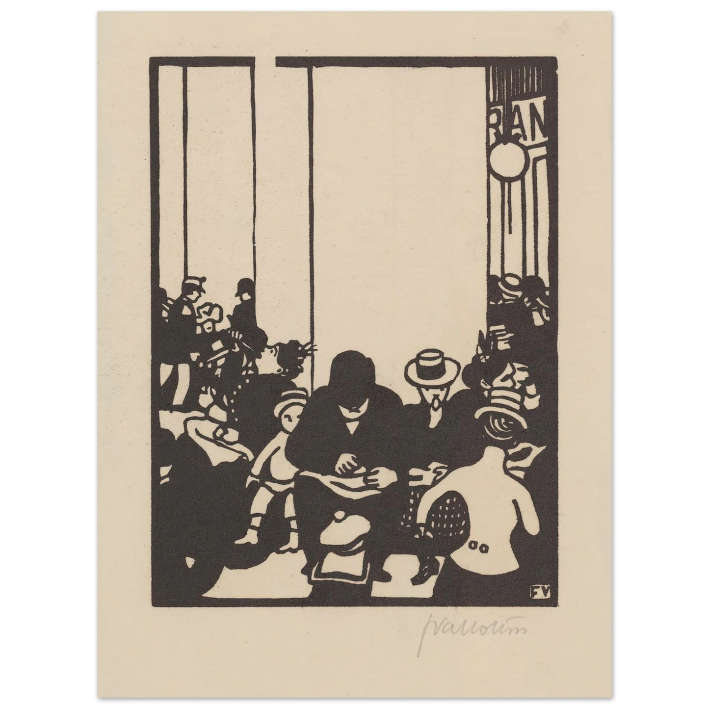 Five O’Clock (Cinq heures) (1901) Art Print | Felix Vallotton - Framed Poster - 30x40 cm / 12x16″ - Black frame