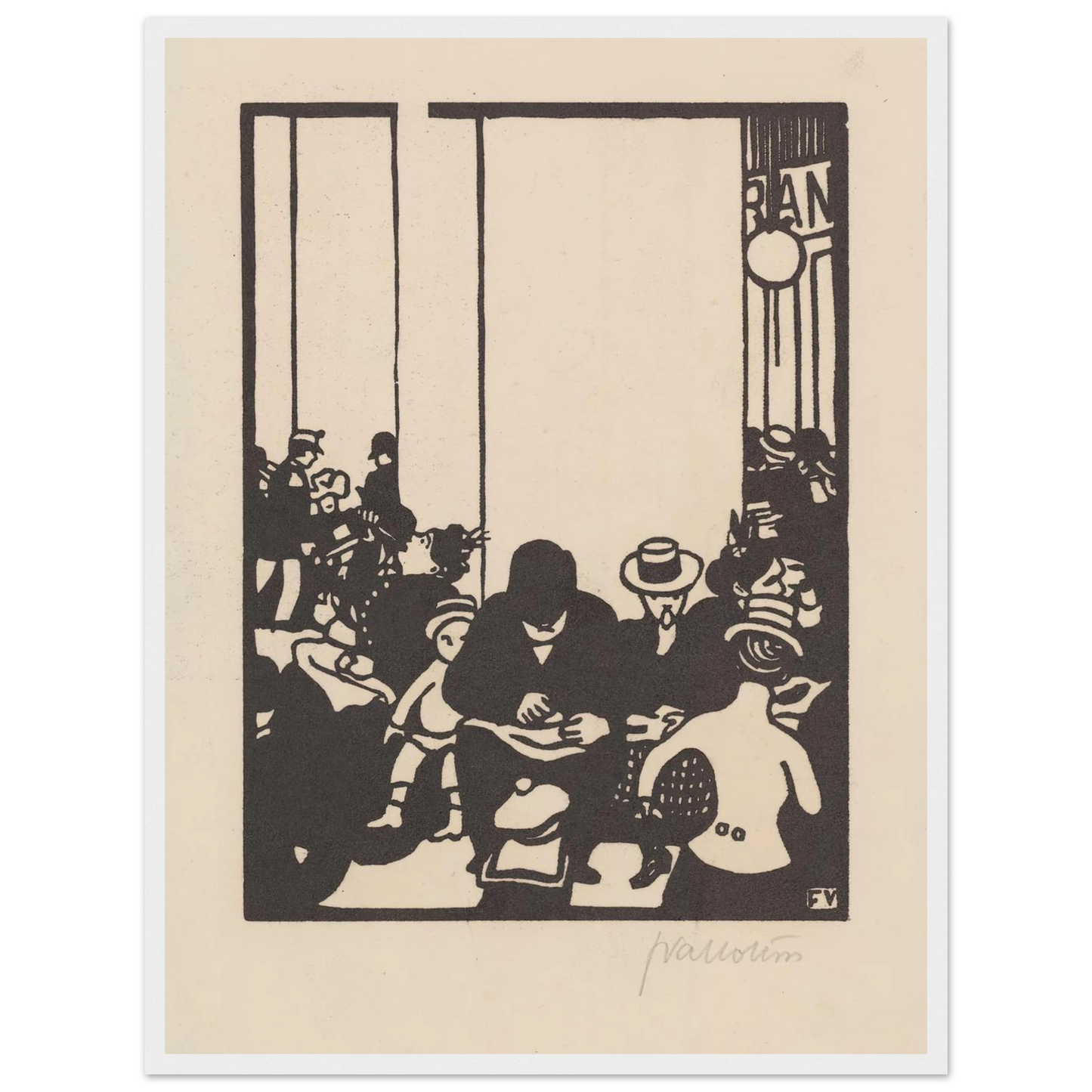 Five O’Clock (Cinq heures) (1901) Art Print | Felix Vallotton - Framed Poster - 30x40 cm / 12x16″ - Black frame