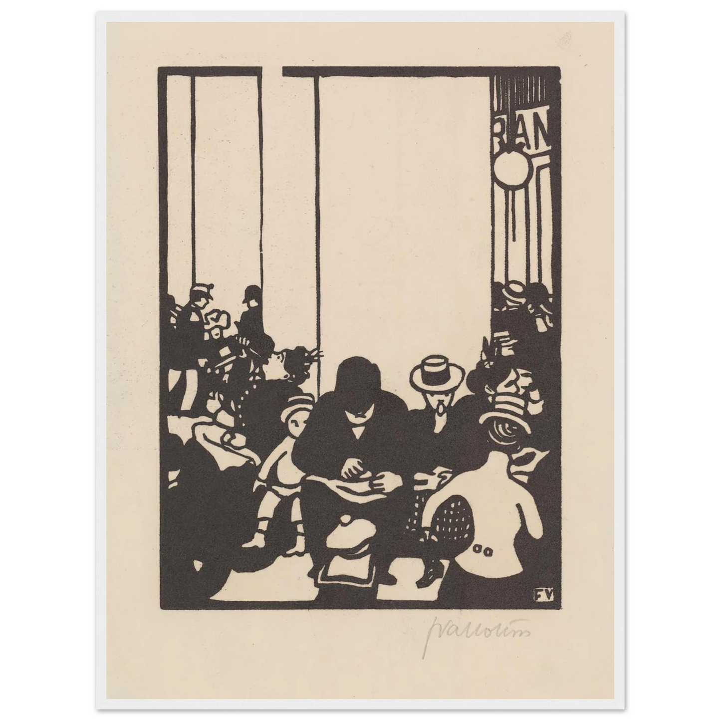 Five O’Clock (Cinq heures) (1901) Art Print | Felix Vallotton - Framed Poster - 30x40 cm / 12x16″ - Black frame