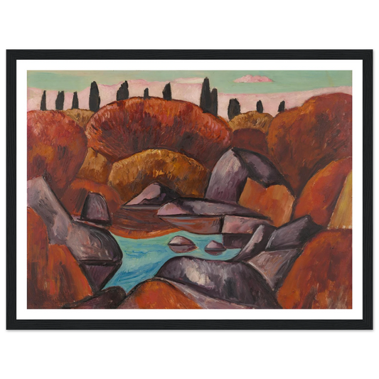 Flaming Pool—Dogtown (1931) Art Print | Marsden Hartley - Framed Poster - 30x40 cm / 12x16″ - Black frame