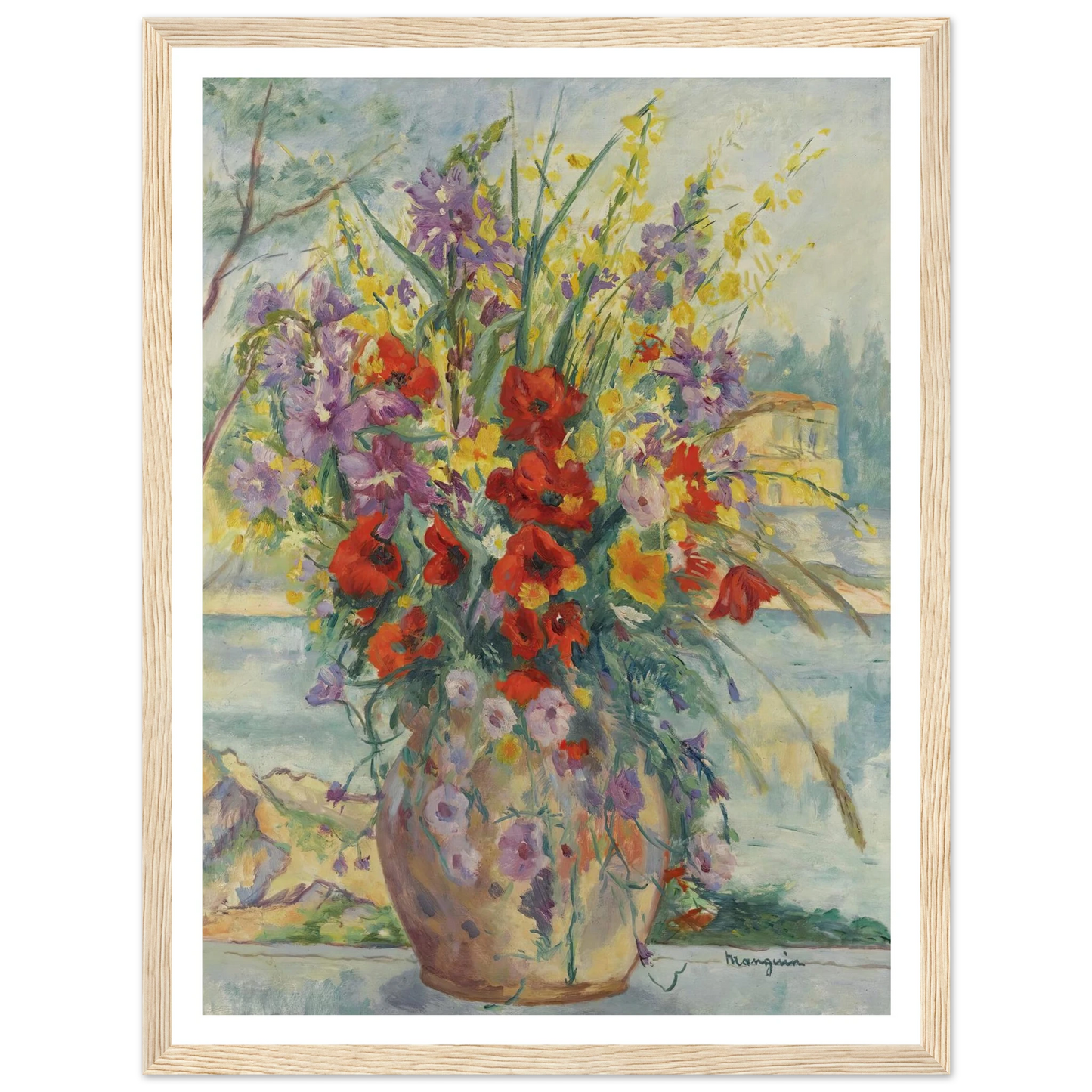 Fleurs Des Champs (1940) Art Print | Henri Manguin - Framed Poster - 30x40 cm / 12x16″ - Black frame