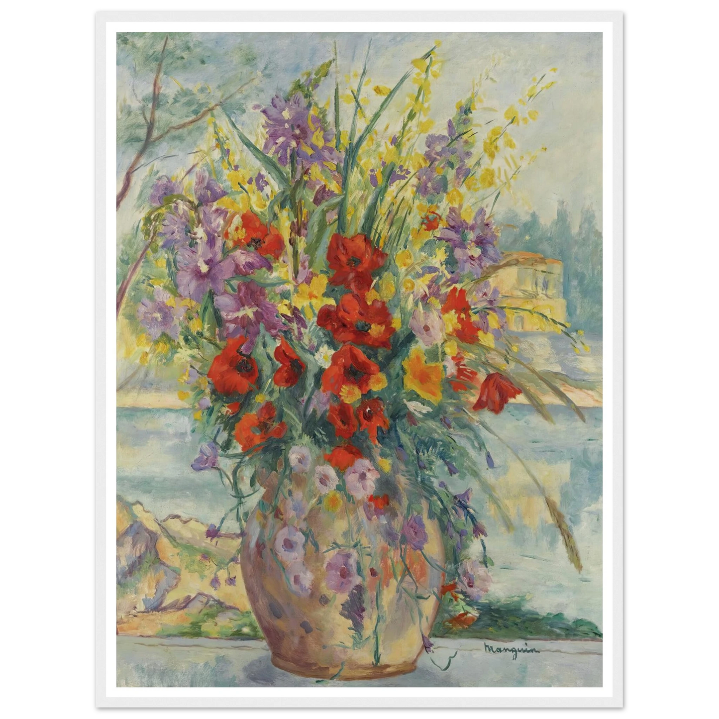 Fleurs Des Champs (1940) Art Print | Henri Manguin - Framed Poster - 30x40 cm / 12x16″ - Black frame