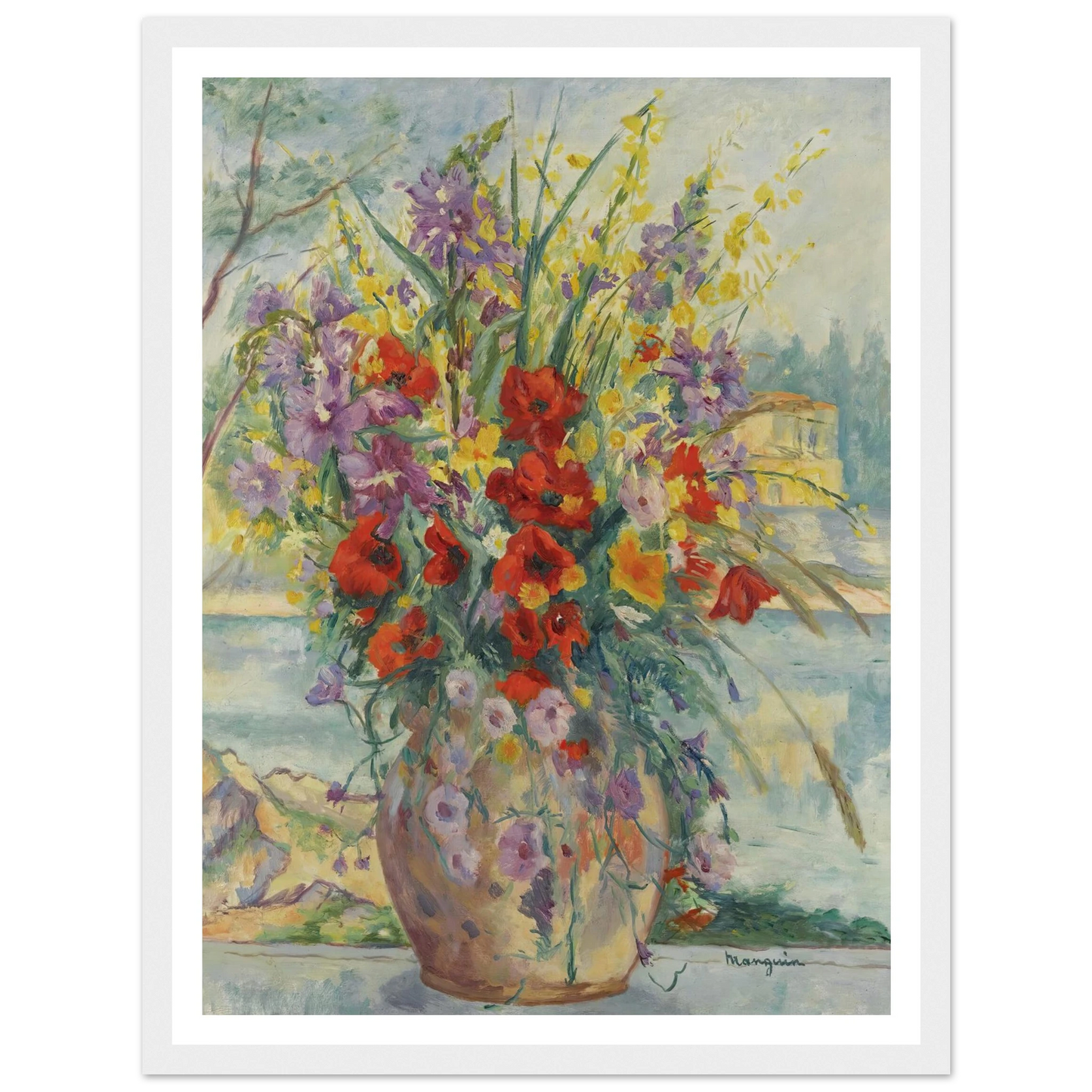 Fleurs Des Champs (1940) Art Print | Henri Manguin - Framed Poster - 30x40 cm / 12x16″ - Black frame