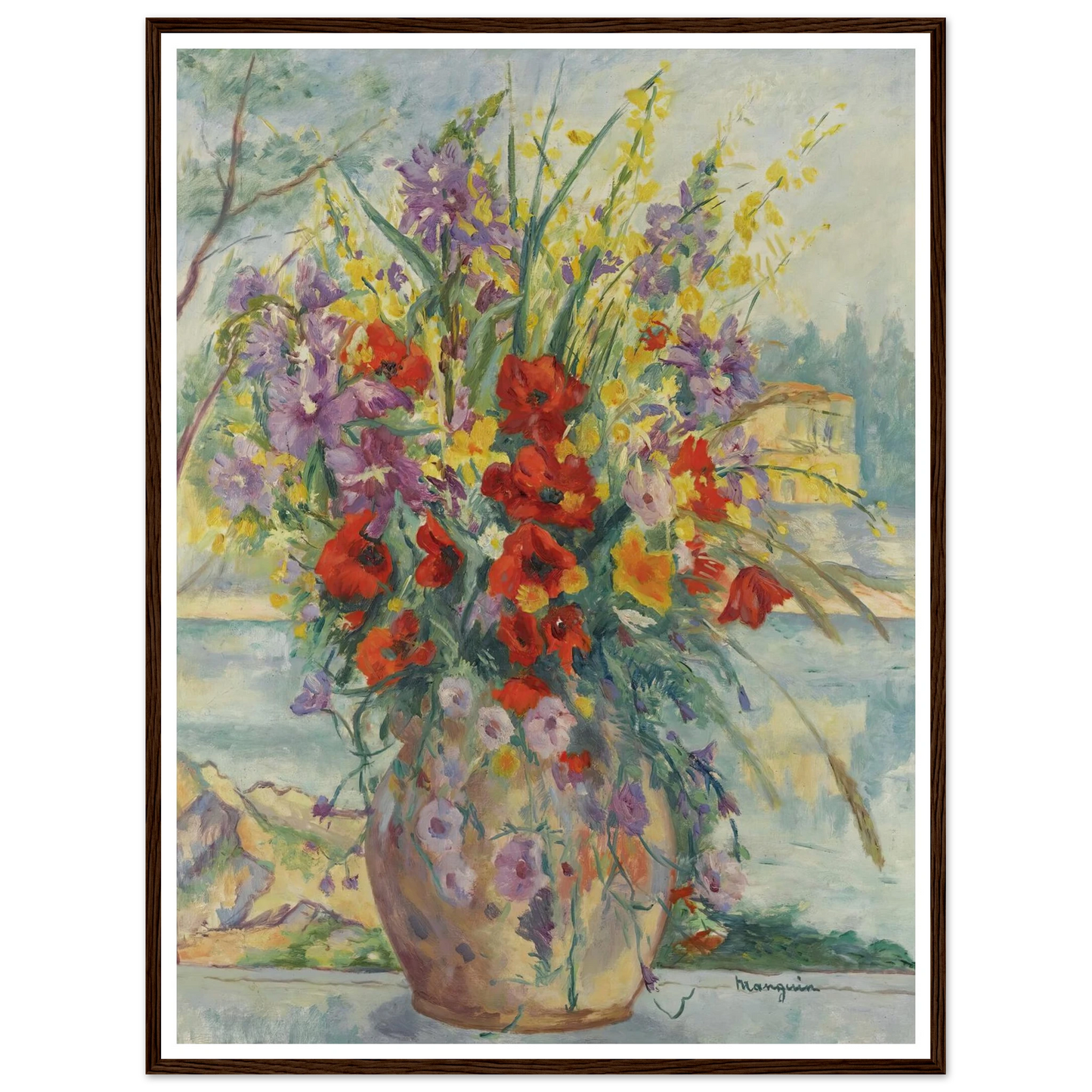 Fleurs Des Champs (1940) Art Print | Henri Manguin - Framed Poster - 30x40 cm / 12x16″ - Black frame