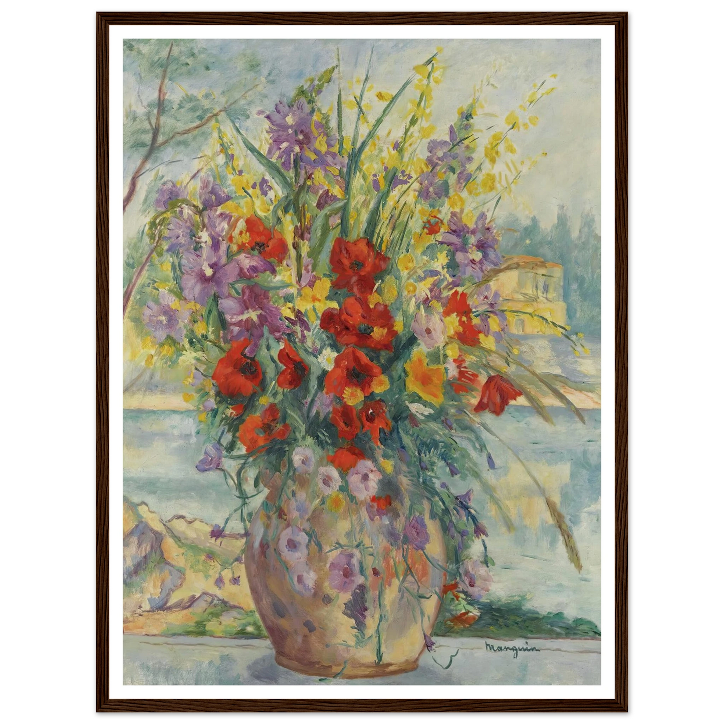 Fleurs Des Champs (1940) Art Print | Henri Manguin - Framed Poster - 30x40 cm / 12x16″ - Black frame
