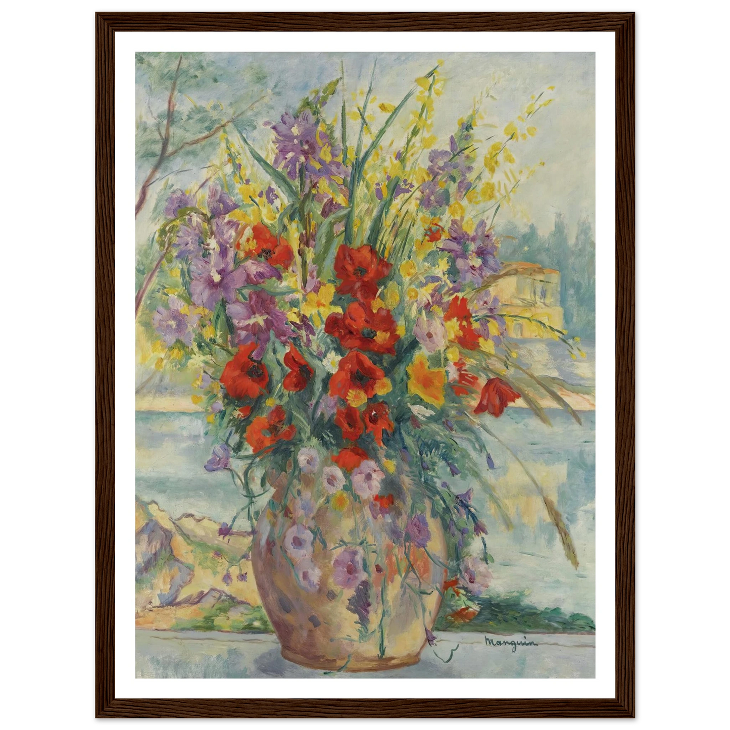 Fleurs Des Champs (1940) Art Print | Henri Manguin - Framed Poster - 30x40 cm / 12x16″ - Black frame