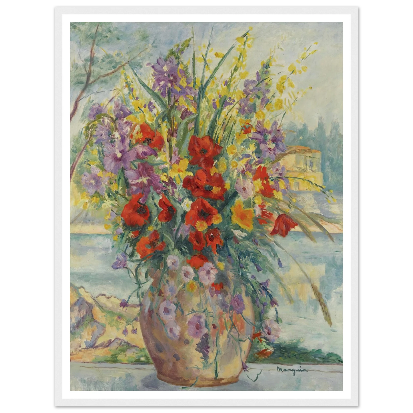 Fleurs Des Champs (1940) Art Print | Henri Manguin - Framed Poster - 30x40 cm / 12x16″ - Black frame