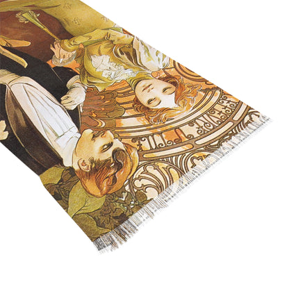 Flirt | Alphonse Mucha Scarf – Art Nouveau Scarf - - 27" × 71'' - 