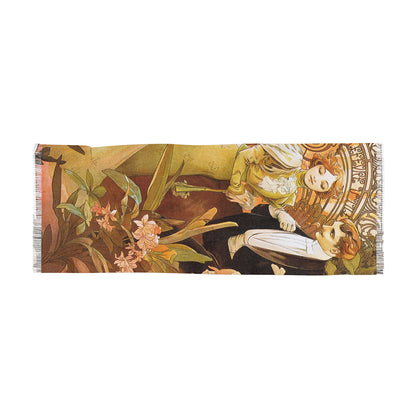 Flirt | Alphonse Mucha Scarf – Art Nouveau Scarf - - 27" × 71'' - 