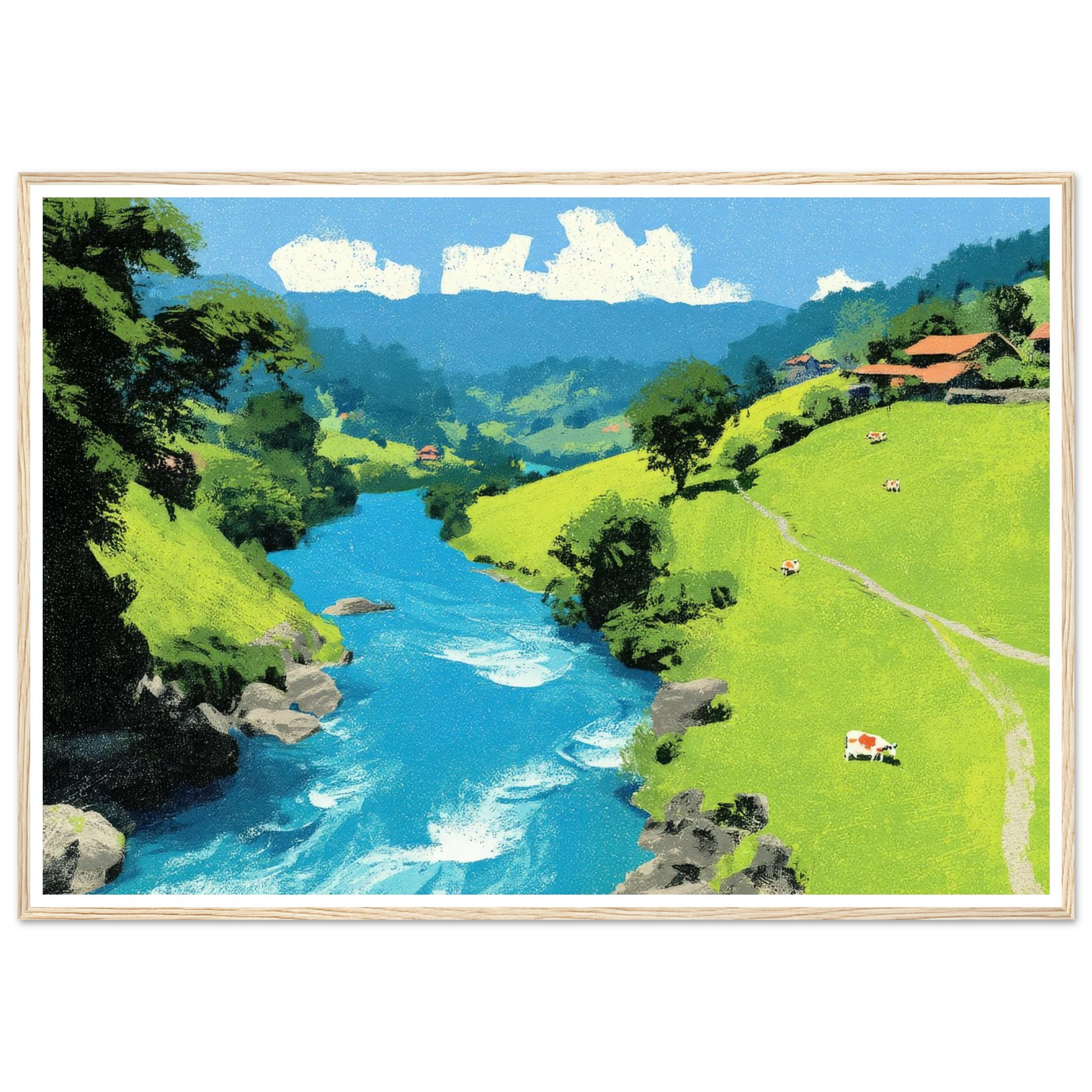 Floating Kinship, Mt. Fuj - Framed Poster - 30x40 cm / 12x16″ - Black frame