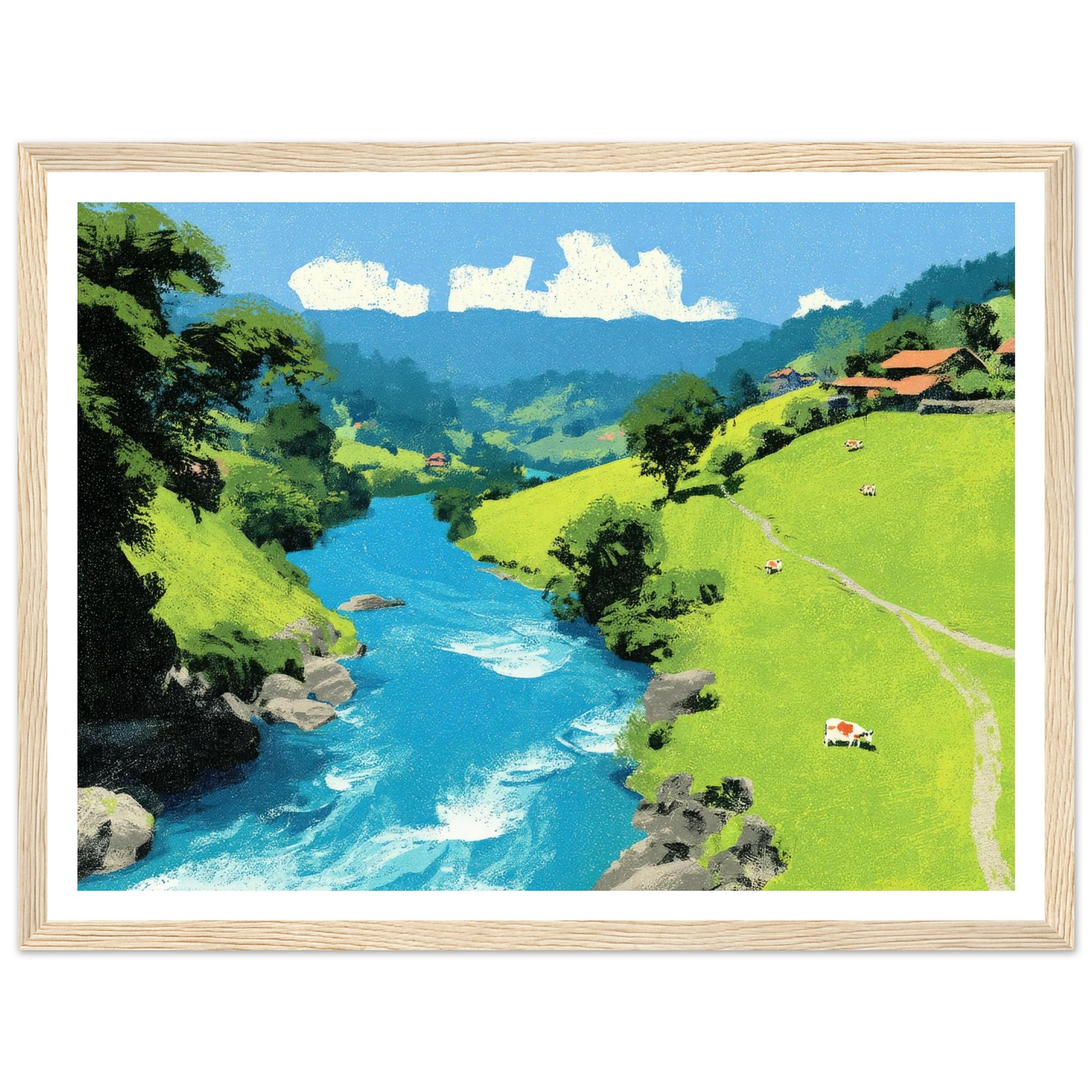 Floating Kinship, Mt. Fuj - Framed Poster - 30x40 cm / 12x16″ - Black frame