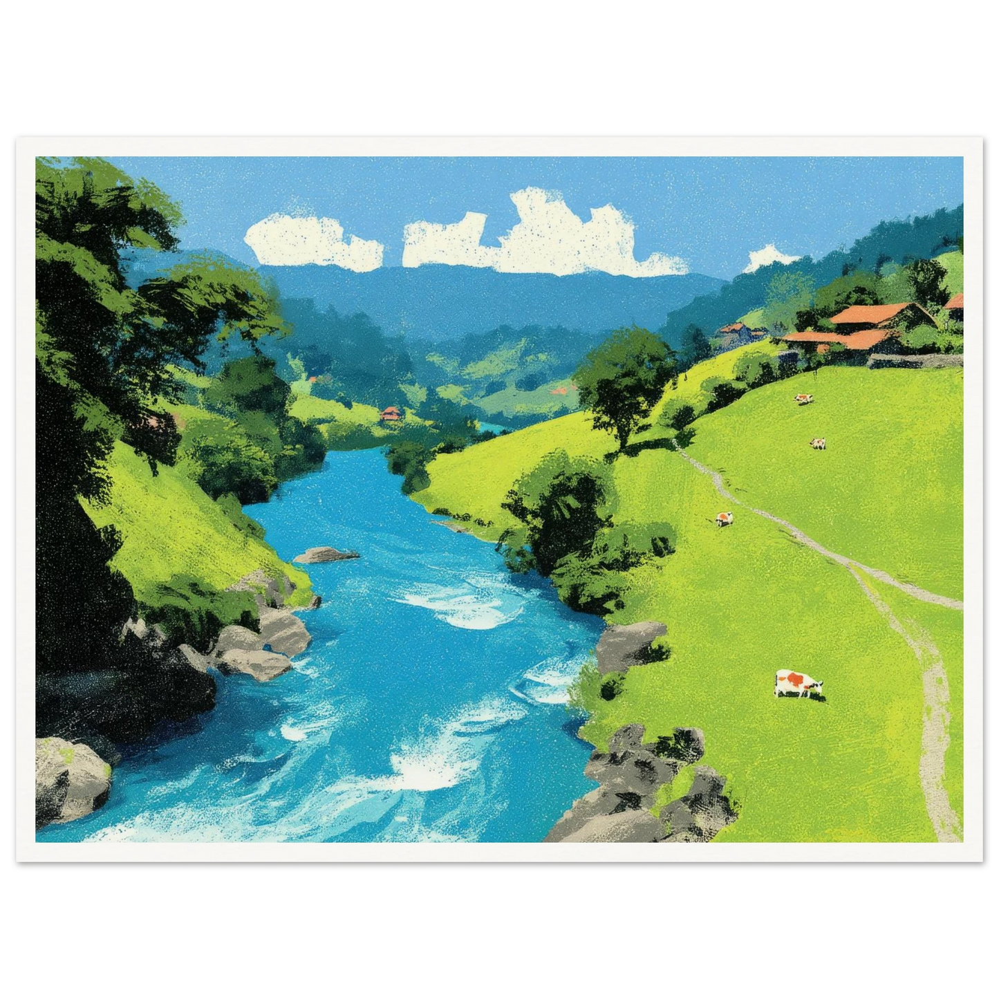 Floating Kinship, Mt. Fuj - Framed Poster - 30x40 cm / 12x16″ - Black frame