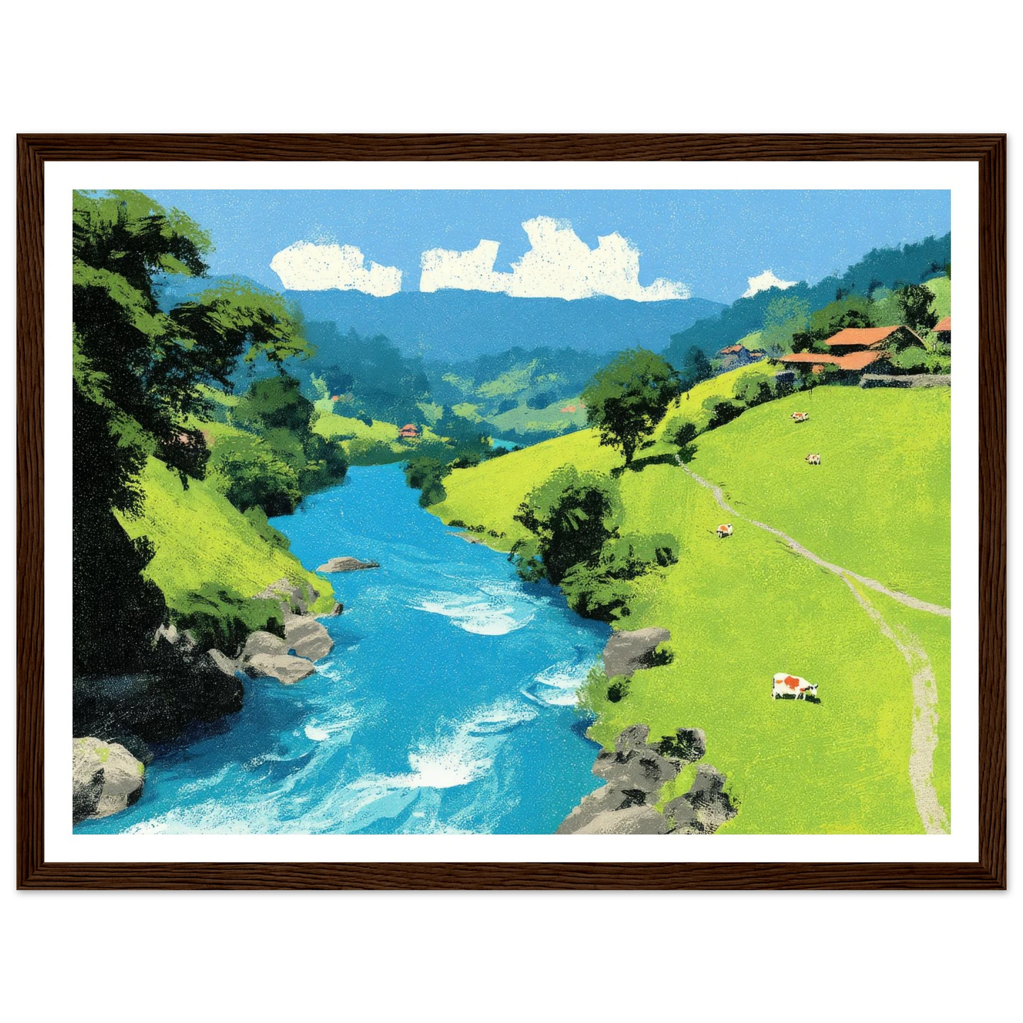 Floating Kinship, Mt. Fuj - Framed Poster - 30x40 cm / 12x16″ - Black frame