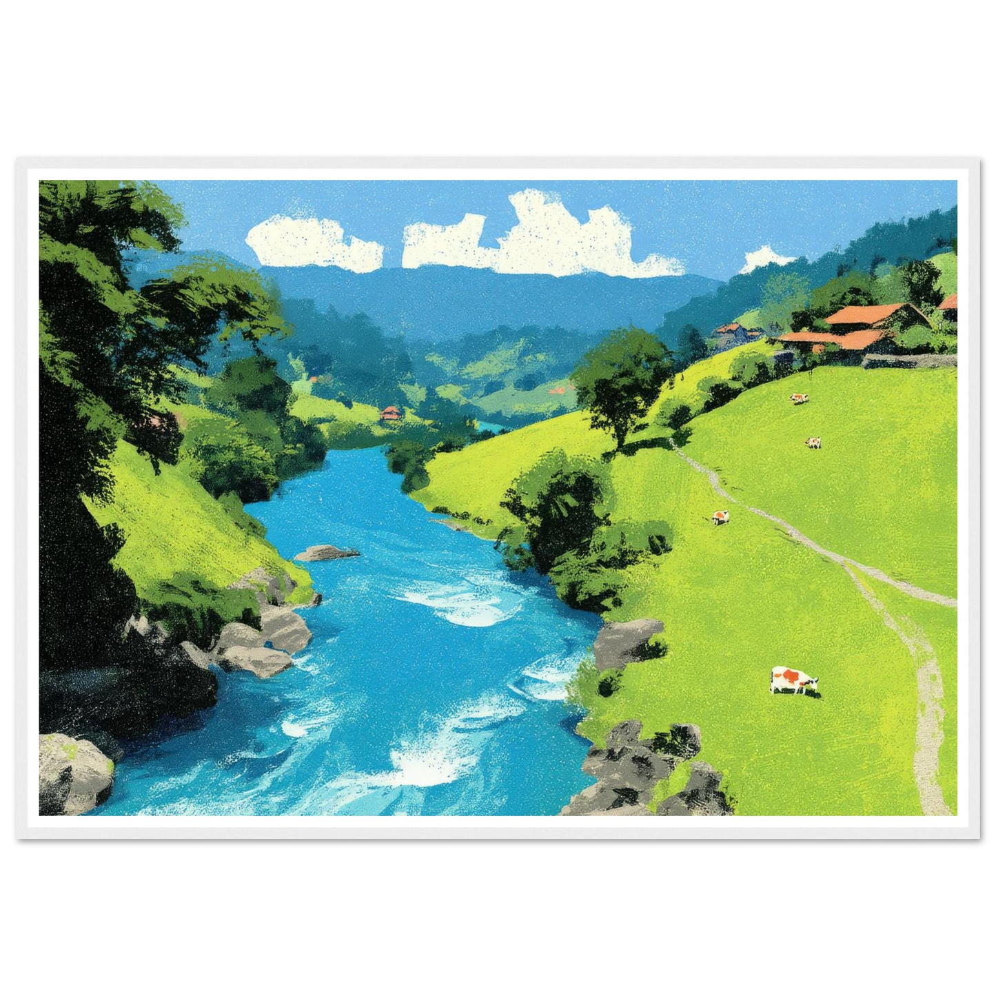 Floating Kinship, Mt. Fuj - Framed Poster - 30x40 cm / 12x16″ - Black frame