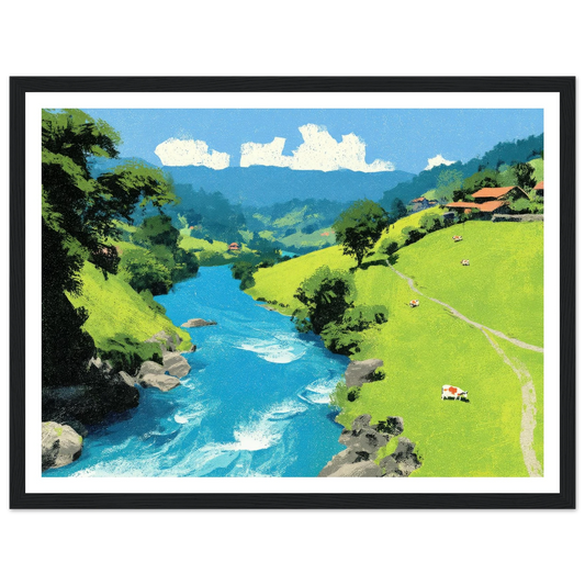 Floating Kinship, Mt. Fuj - Framed Poster - 30x40 cm / 12x16″ - Black frame