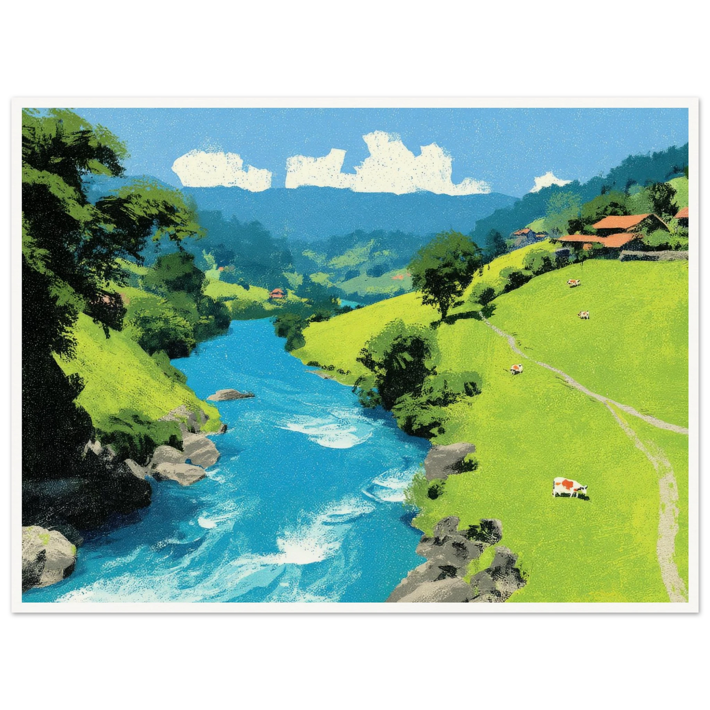 Floating Kinship, Mt. Fuj - Framed Poster - 30x40 cm / 12x16″ - Black frame