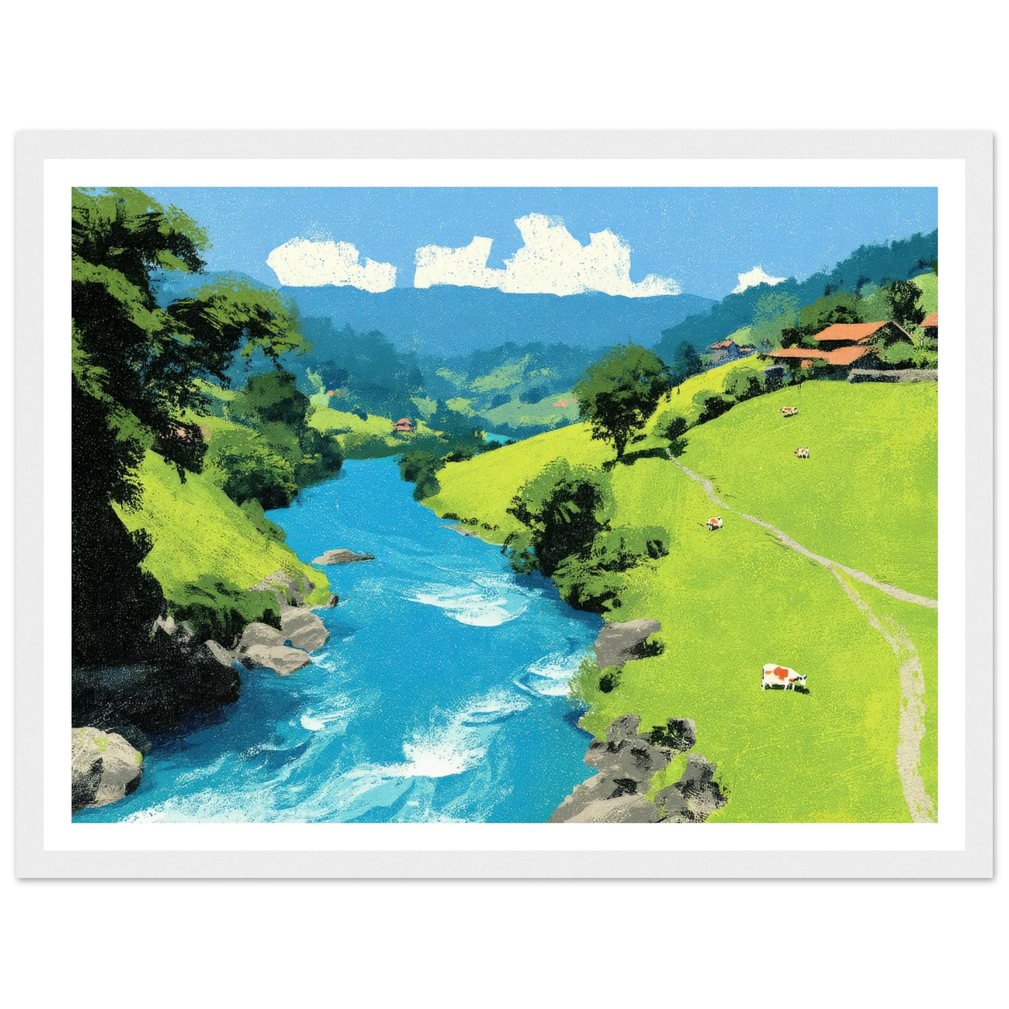 Floating Kinship, Mt. Fuj - Framed Poster - 30x40 cm / 12x16″ - Black frame