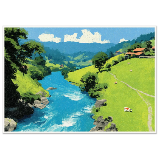 Floating Kinship, Mt. Fuj - Framed Poster - 30x40 cm / 12x16″ - Black frame